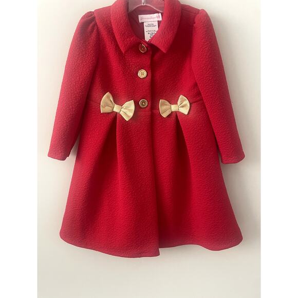 Bonnie Jean Plaid Holiday Dress with Red Coat Sz 4T - Picture 5 of 7